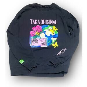 Taka Original Black Sweater Pullover Long Sleeve Black Size Large (23”x27”)
